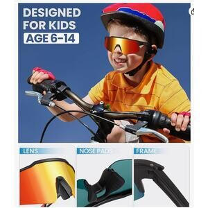 Kids Polarized Sunglasses, with UV Protection for Ages 6-14